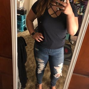 fitted american eagle top